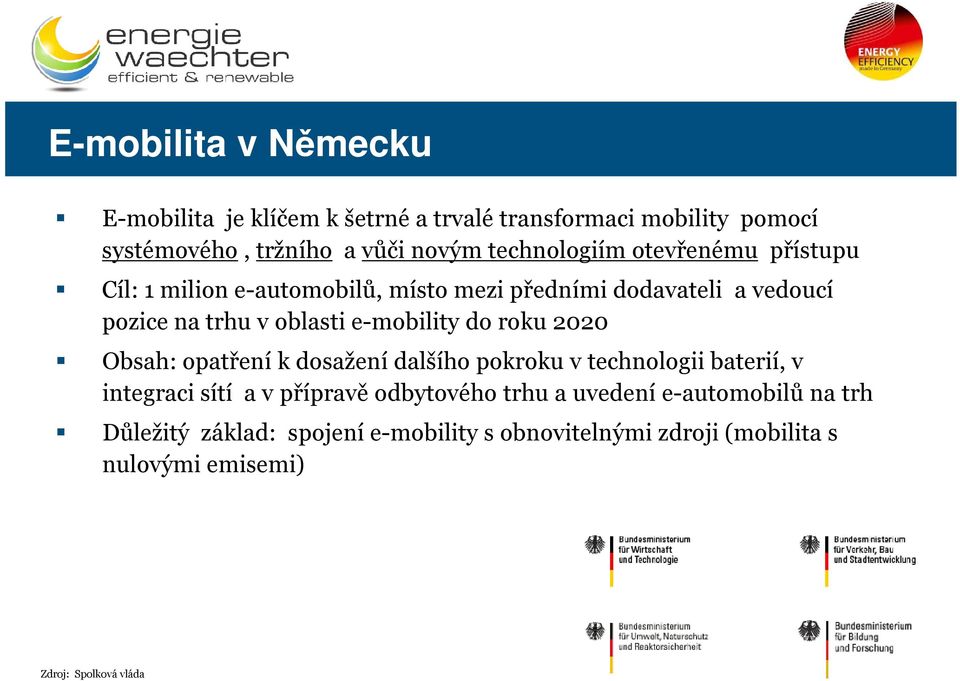 e-mobility do roku 2020 Obsah: opatření k dosažení dalšího pokroku v technologii baterií, v integraci sítí a v přípravě odbytového