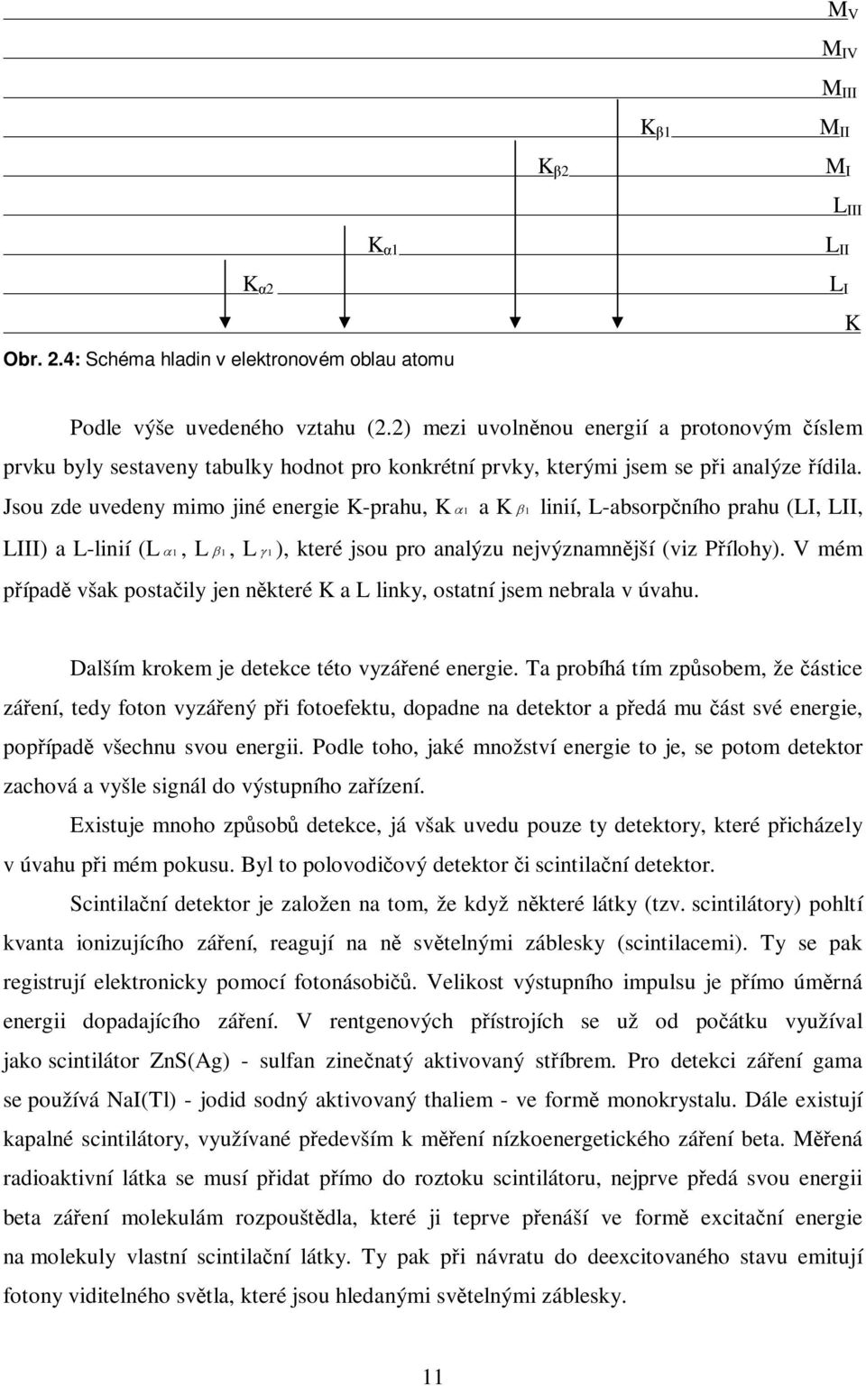 Jsou zde uvedeny mimo jiné energie K-prahu, K 1 a K 1 linií, L-absorpního prahu (LI, LII, LIII) a L-linií (L 1, L 1, L 1 ), které jsou pro analýzu nejvýznamnjší (viz Pílohy).