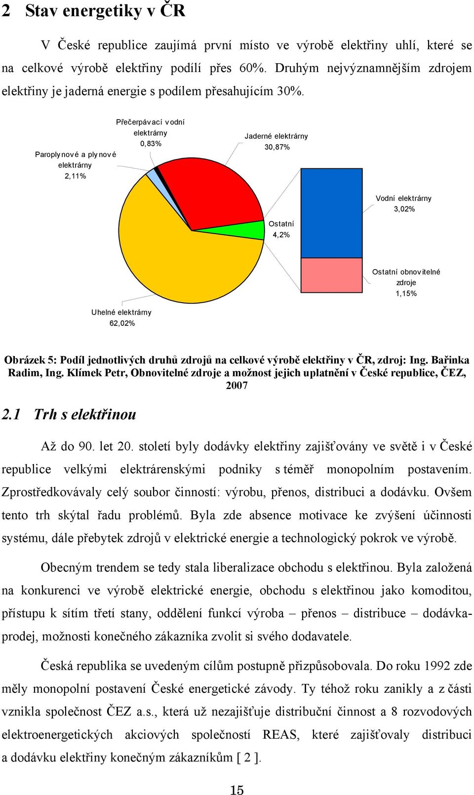 Paroply nov é a ply nov é elektrárny 2,11% Přečerpáv ací v odní elektrárny 0,83% Jaderné elektrárny 30,87% Vodní elektrárny 3,02% Ostatní 4,2% Ostatní obnovitelné zdroje 1,15% Uhelné elektrárny