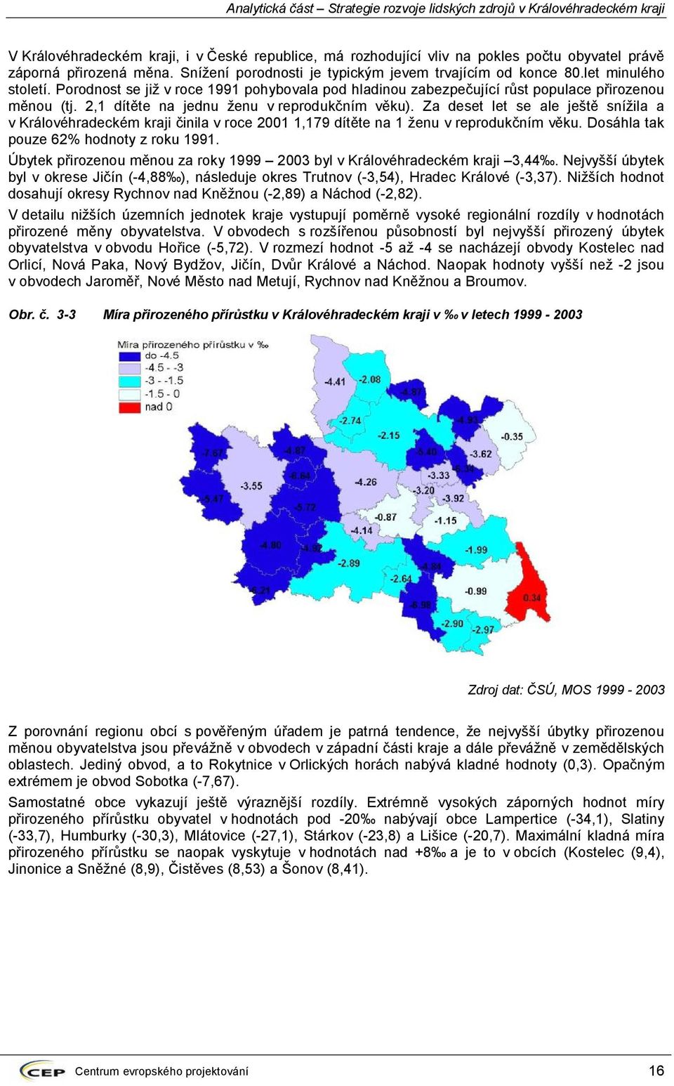 Za deset let se ale ještě snížila a v Královéhradeckém kraji činila v roce 2001 1,179 dítěte na 1 ženu v reprodukčním věku. Dosáhla tak pouze 62% hodnoty z roku 1991.