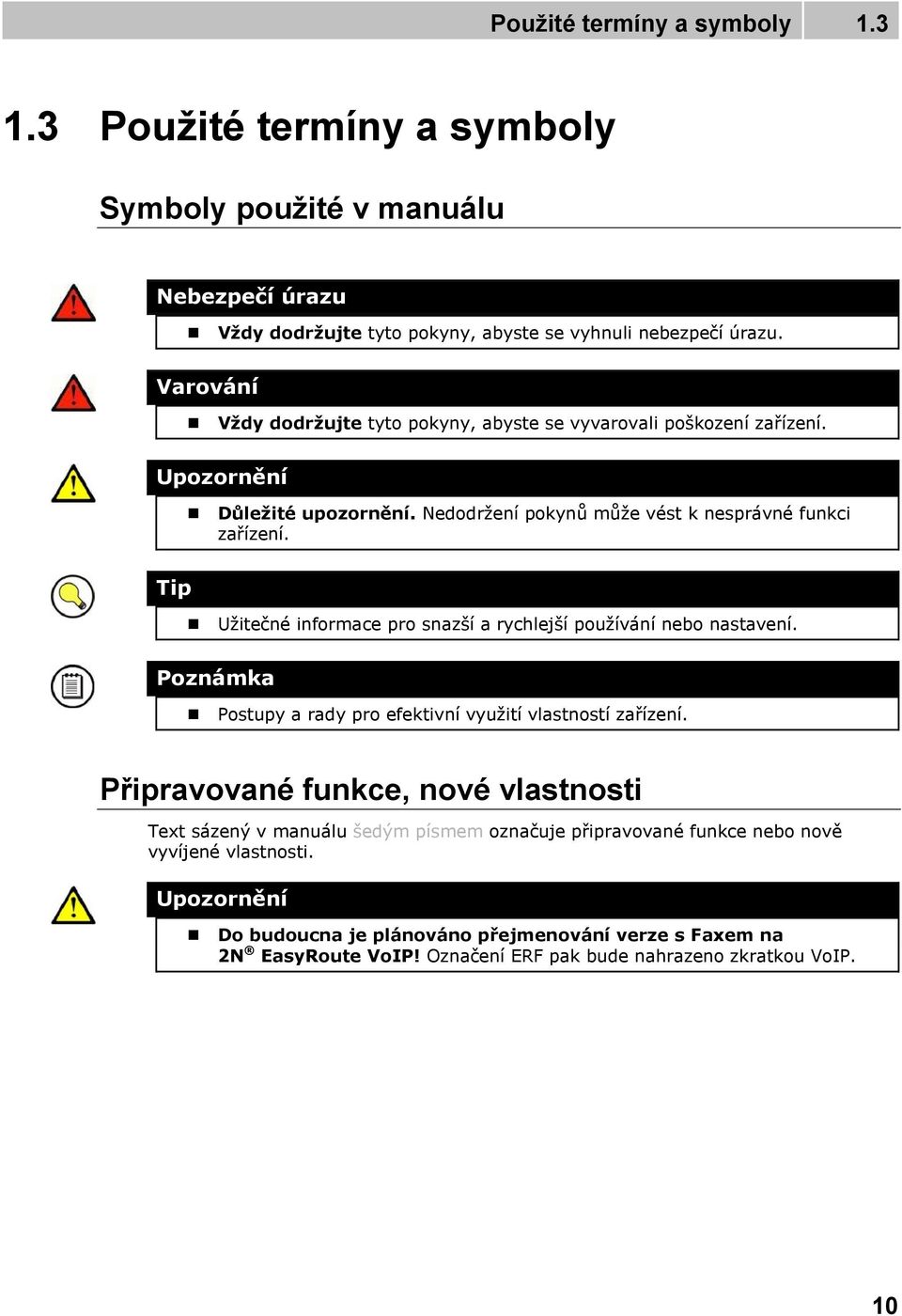 Tip Uţitečné informace pro snazší a rychlejší pouţívání nebo nastavení. Poznámka Postupy a rady pro efektivní vyuţití vlastností zařízení.