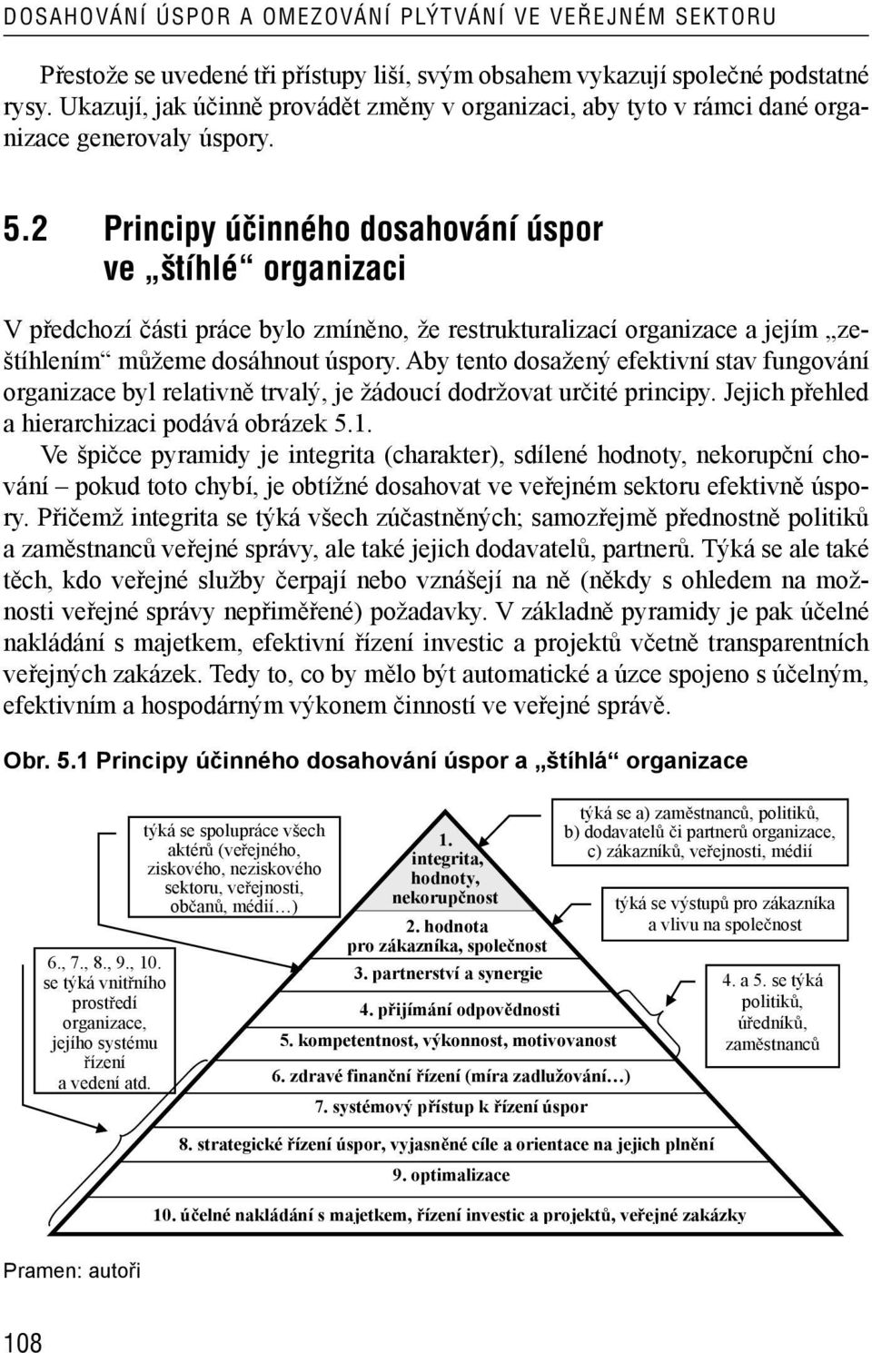 .2 Principy účinného dosahování úspor ve štíhlé organizaci V předchozí části práce bylo zmíněno, že restrukturalizací organizace a jejím zeštíhlením můžeme dosáhnout úspory.