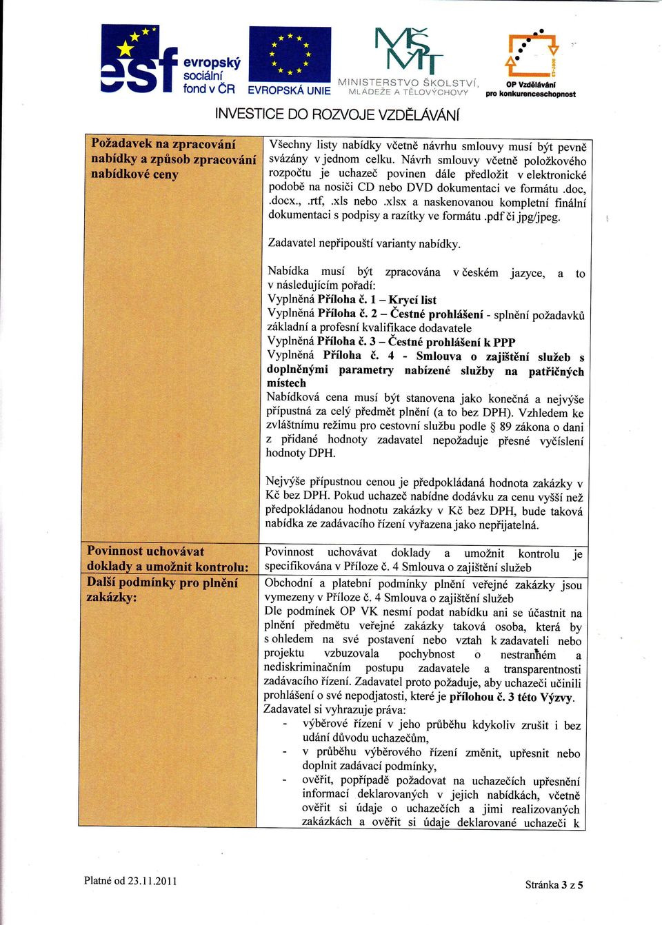 Nvrh smouvy včetně poožkového rozpoětu je uchazeč povinen de předožit v eektronické podobě na nosiči CD nebo DVD dokumentaci ve formtu.doc,.docx.,.rtf,.xs nebo.