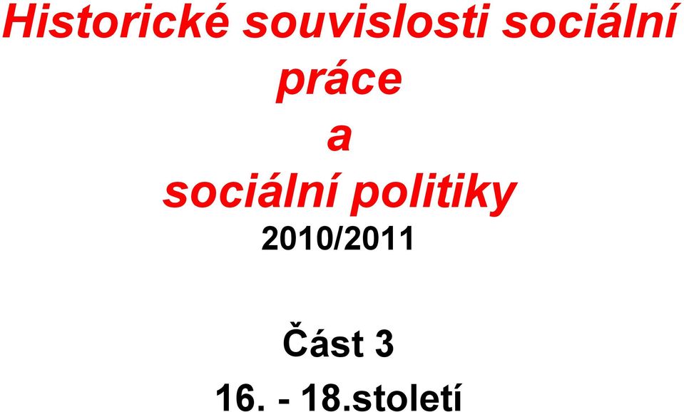 sociální politiky