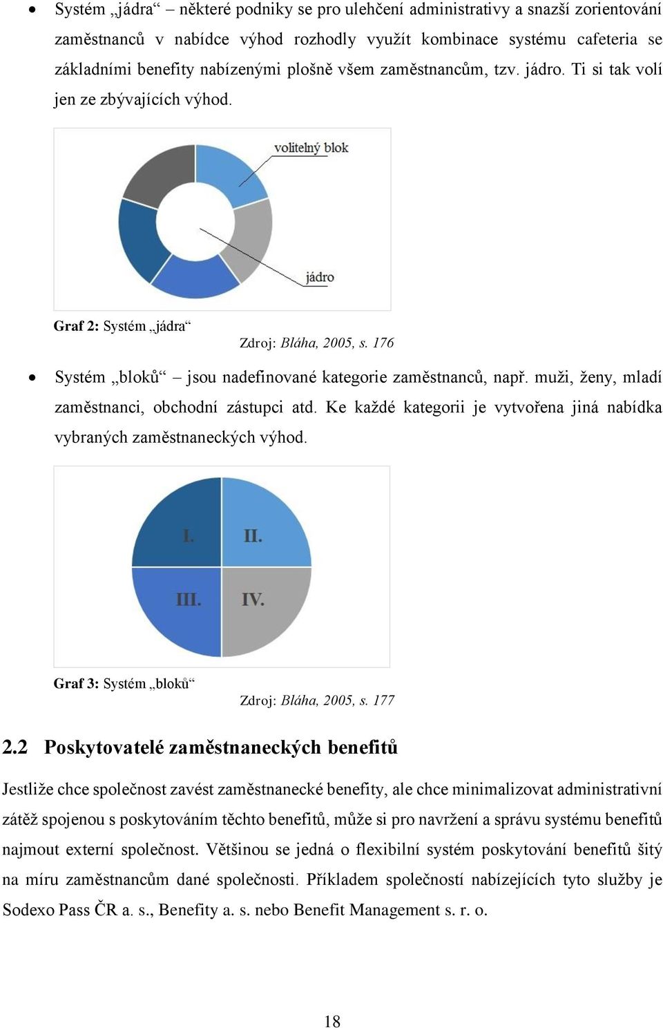 muži, ženy, mladí zaměstnanci, obchodní zástupci atd. Ke každé kategorii je vytvořena jiná nabídka vybraných zaměstnaneckých výhod. Graf 3: Systém bloků Zdroj: Bláha, 2005, s. 177 2.