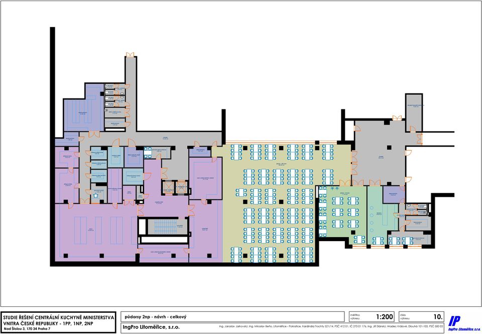 přírpava těsta 22,89 m2 kancelář kuchař 7,85 m2 přírpava zeleniny a studené 14,02 m2 šoker 2,10 m2 4,37 m2 4,18 m2 jídelna - 44 míst 71,54 m2 kantýna 10,56 m2 expadice jídel 47,16 m2 kantýna 38,58 m2