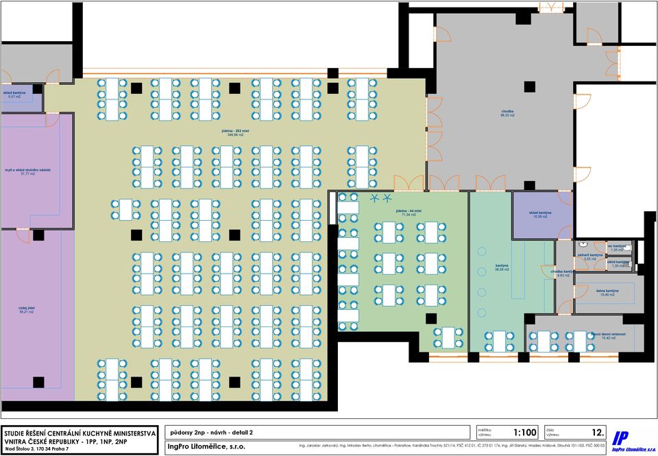 4,83 m2 zádveří kantýna 3,53 m2 wc kantýna kantýna šatna kantýna 10,40 m2