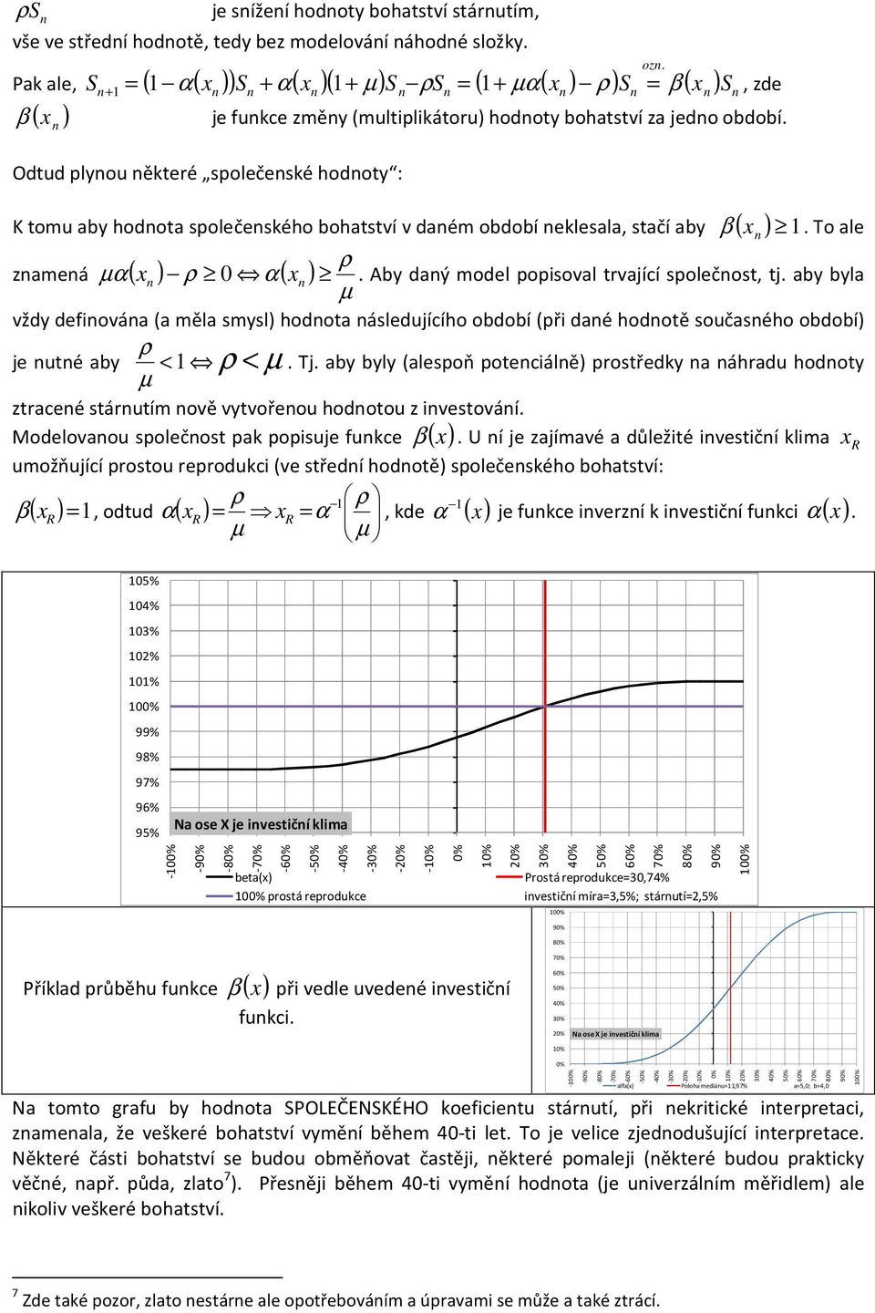 To ale ρ zameá µα( x ) ρ α( x ). Aby daý model popisoval trvající společost, tj.