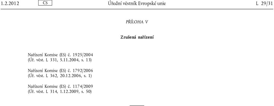 2004, s. 13) Nařízení Komise (ES) č. 1792/2006 (Úř. věst. L 362, 20.12.