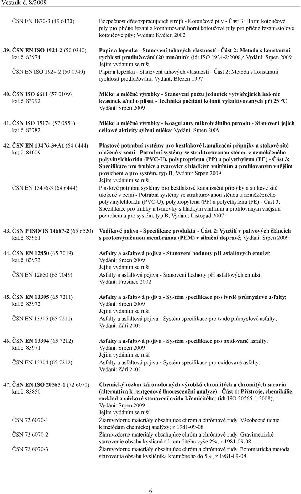 ČSN EN 13305 (65 7211) kat.č.