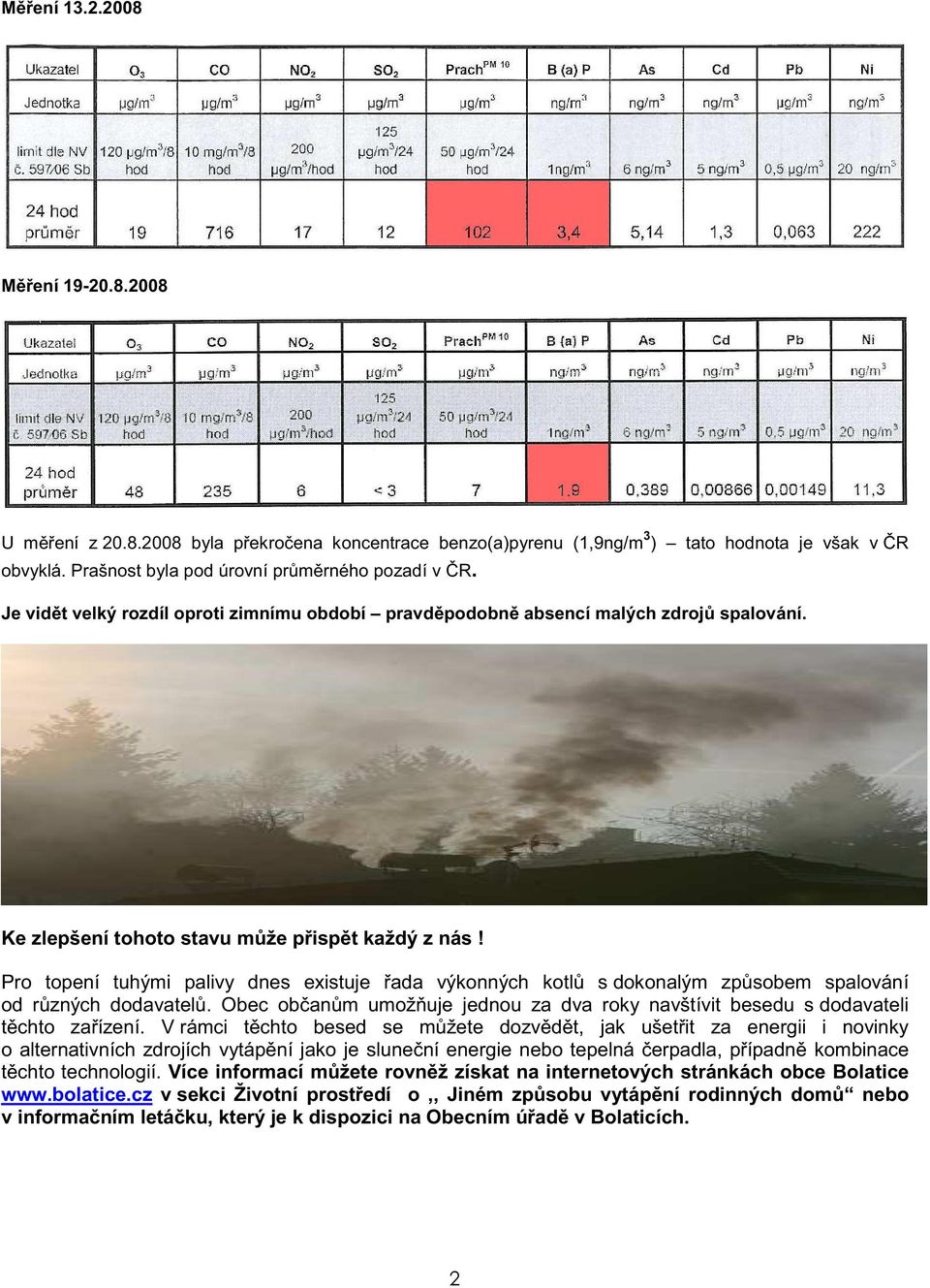 Pro topení tuhými palivy dnes existuje ada výkonných kotl s dokonalým zpsobem spalování od rzných dodavatel. Obec obanm umožuje jednou za dva roky navštívit besedu s dodavateli tchto zaízení.