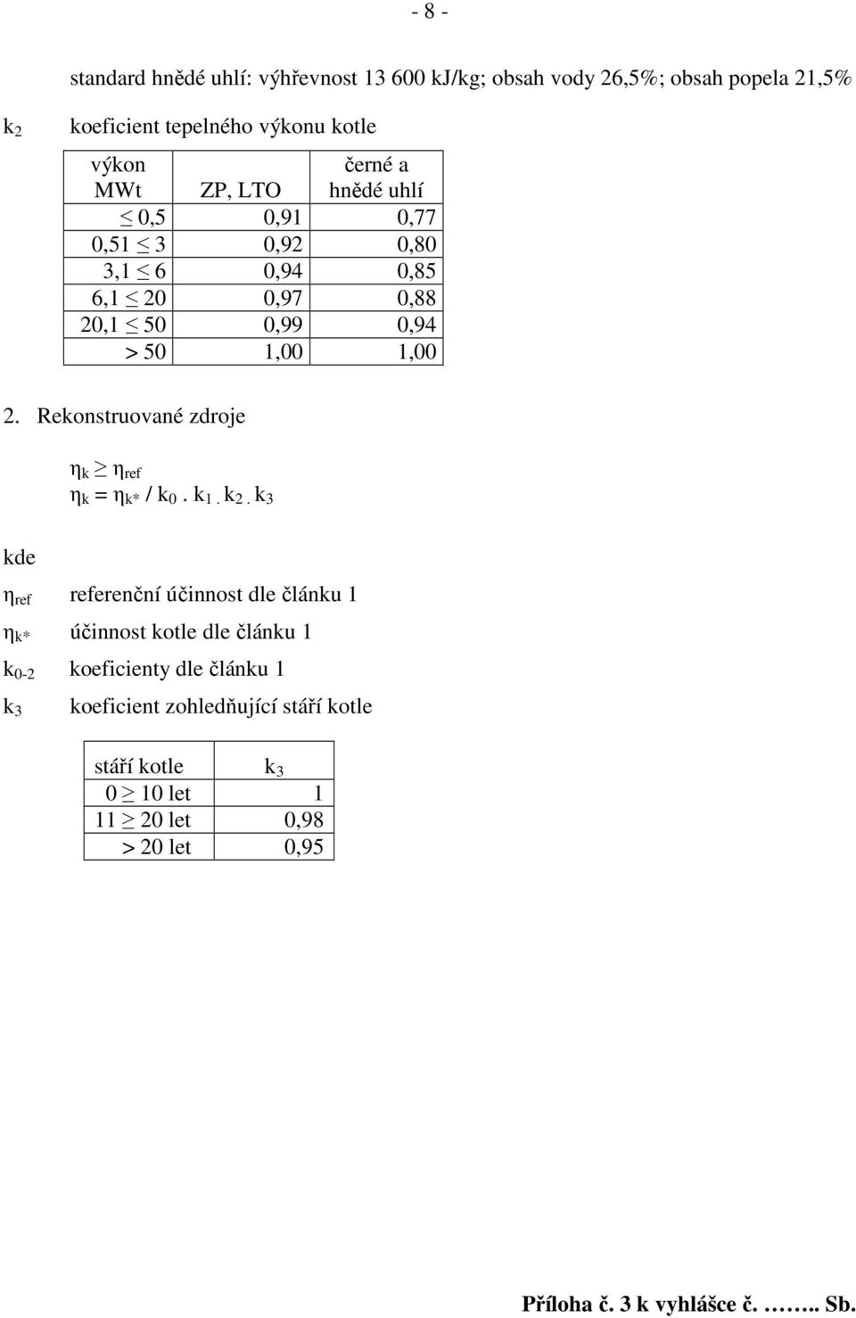 Rekonstruované zdroje η k η ref η k η k* / k 0. k 1. k 2.