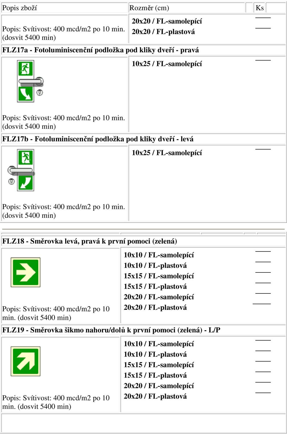 FL-samolepící min.