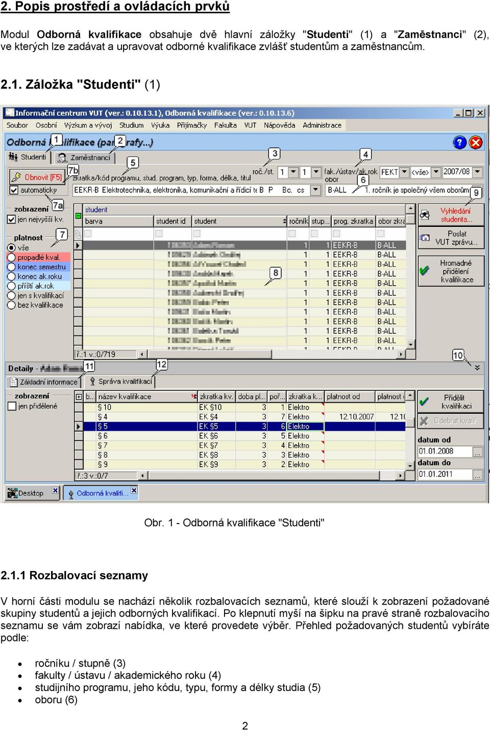 Záložka "Studenti" (1)