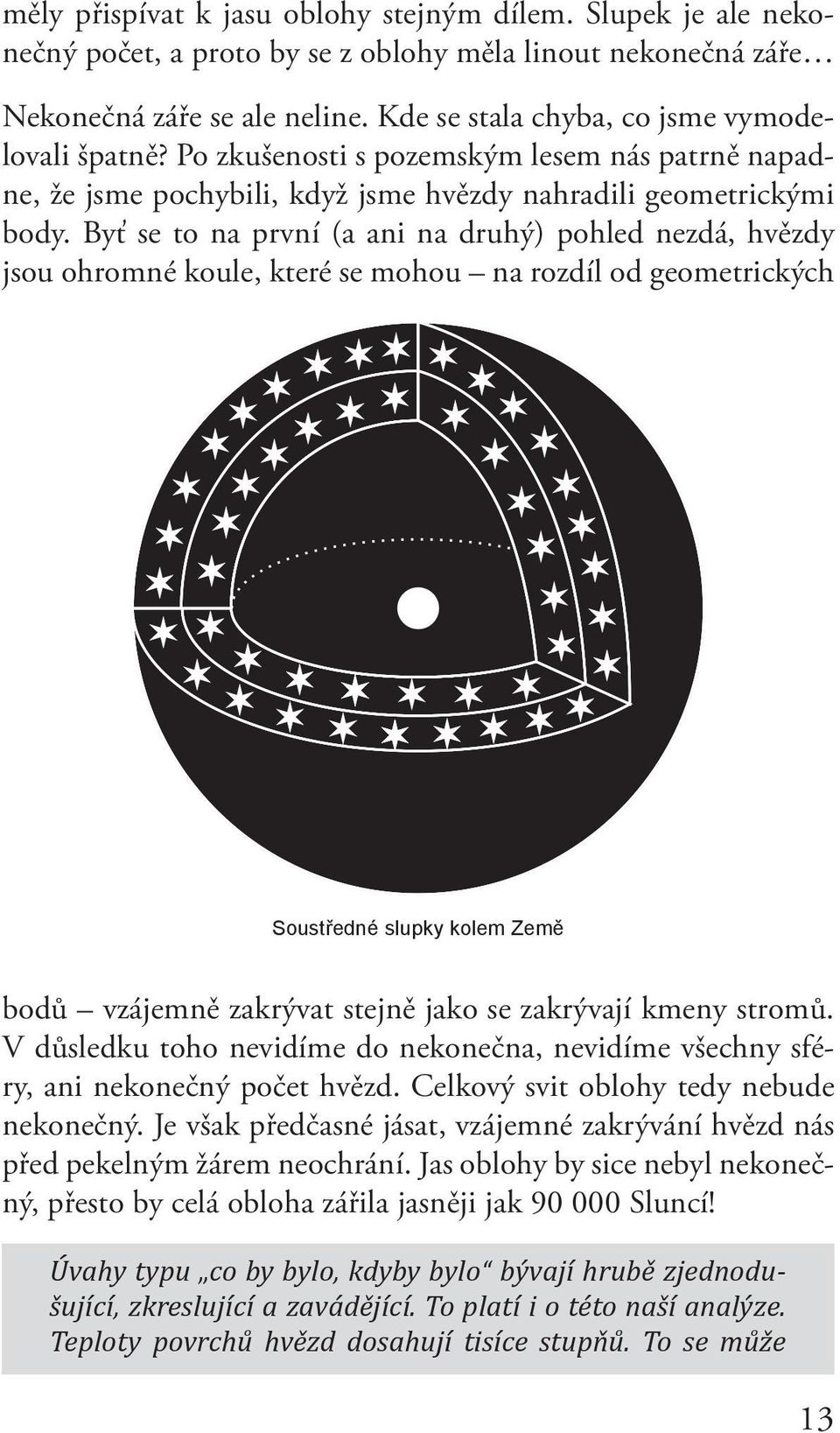 Byť se to na první (a ani na druhý) pohled nezdá, hvězdy jsou ohromné koule, které se mohou na rozdíl od geometrických Soustředné slupky kolem Země bodů vzájemně zakrývat stejně jako se zakrývají