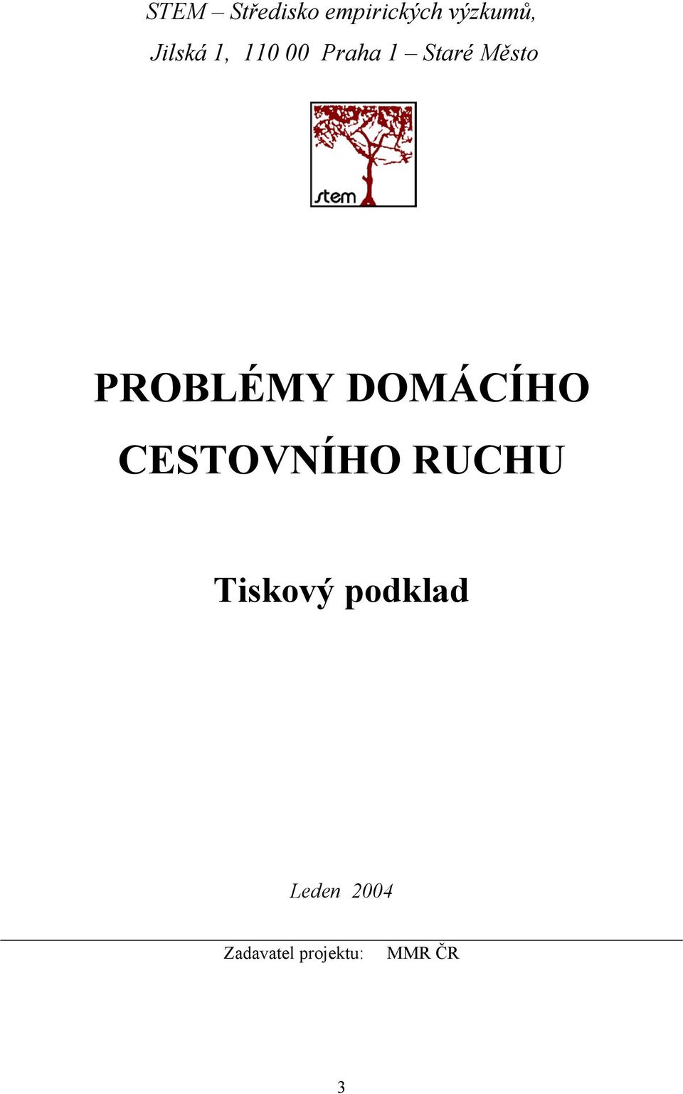 PROBLÉMY DOMÁCÍHO CESTOVNÍHO RUCHU