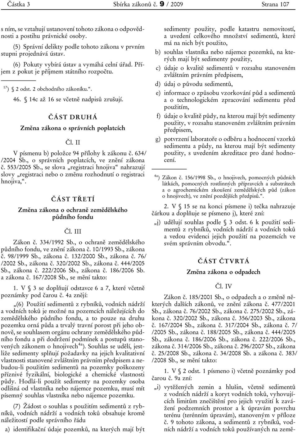 ČÁST DRUHÁ Změna zákona o správních poplatcích Čl. II V písmenu b) položce 94 přílohy k zákonu č. 634/ /2004 Sb., o správních poplatcích, ve znění zákona č. 553/2005 Sb.