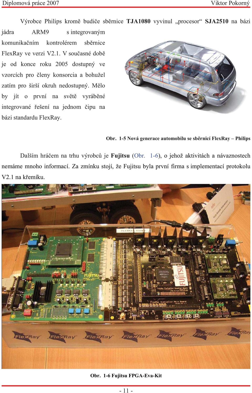 1-5 Nová generace automobilu se sběrnicí FlexRay Philips Dalším hráčem na trhu výrobců je Fujitsu (Obr. 1-6), o jehož aktivitách a návaznostech nemáme mnoho informací.