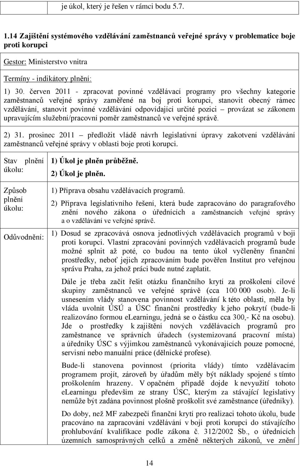 odpovídající určité pozici provázat se zákonem upravujícím služební/pracovní poměr zaměstnanců ve veřejné správě. 2) 31.