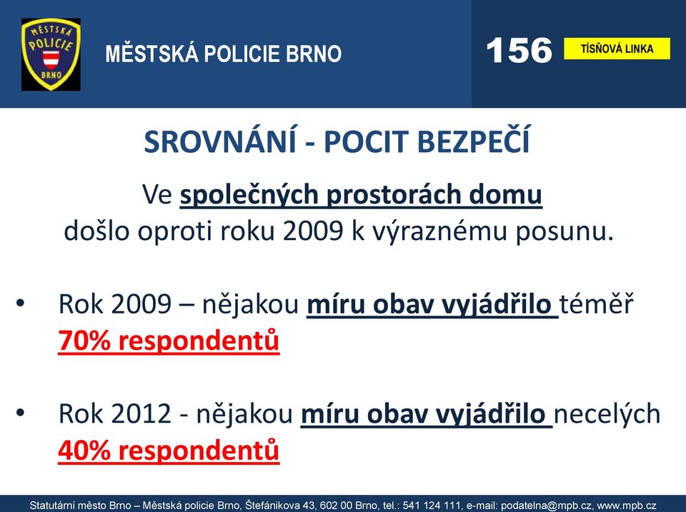 Rok 2009 nějakou míru obav vyjádřilo téměř 70%