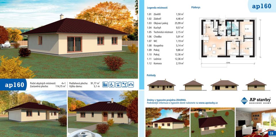 09 Pokoj 9,86 m 1.10 Pokoj 1,36 m 1.11 Ložnice 1,36 m 1.