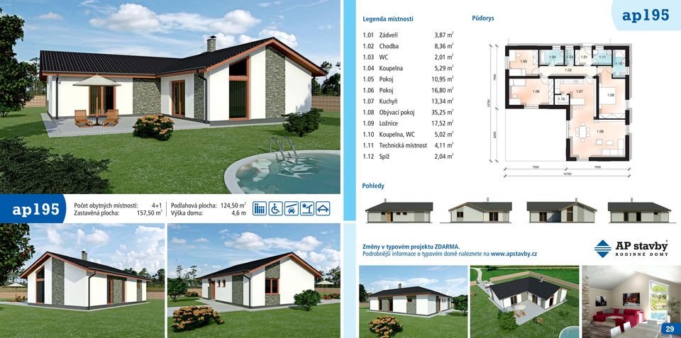 09 Ložnice 17,5 m 1.10 Koupelna, 5,0 m 1.11 Technická místnost 4,11 m 1.