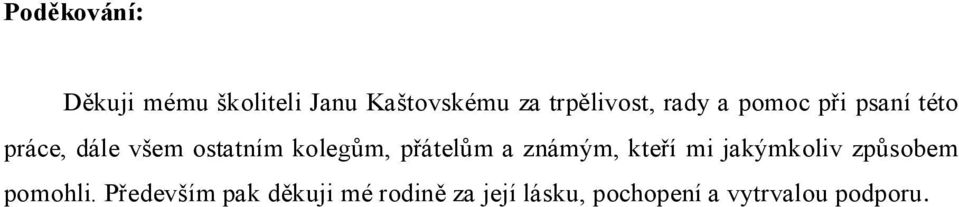 přátelům a známým, kteří mi jakýmkoliv způsobem pomohli.