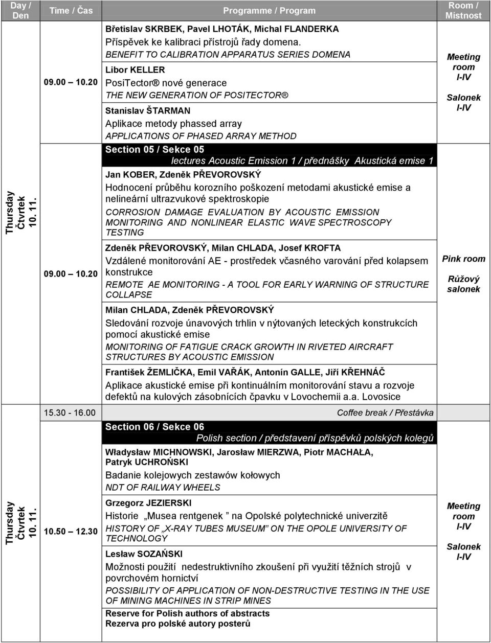 METHOD Section 05 / Sekce 05 lectures Acoustic Emission 1 / přednášky Akustická emise 1 Jan KOBER, Zdeněk PŘEVOROVSKÝ Hodnocení průběhu korozního poškození metodami akustické emise a nelineární