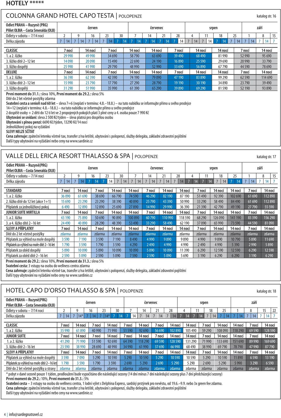 14 nocí 7 nocí 14 nocí 14 nocí 7 nocí 14 nocí 1. a 2. lůžko 29 990 49 990 34 690 58 790 63 690 39 490 68 490 81 990 52 990 95 690 3.