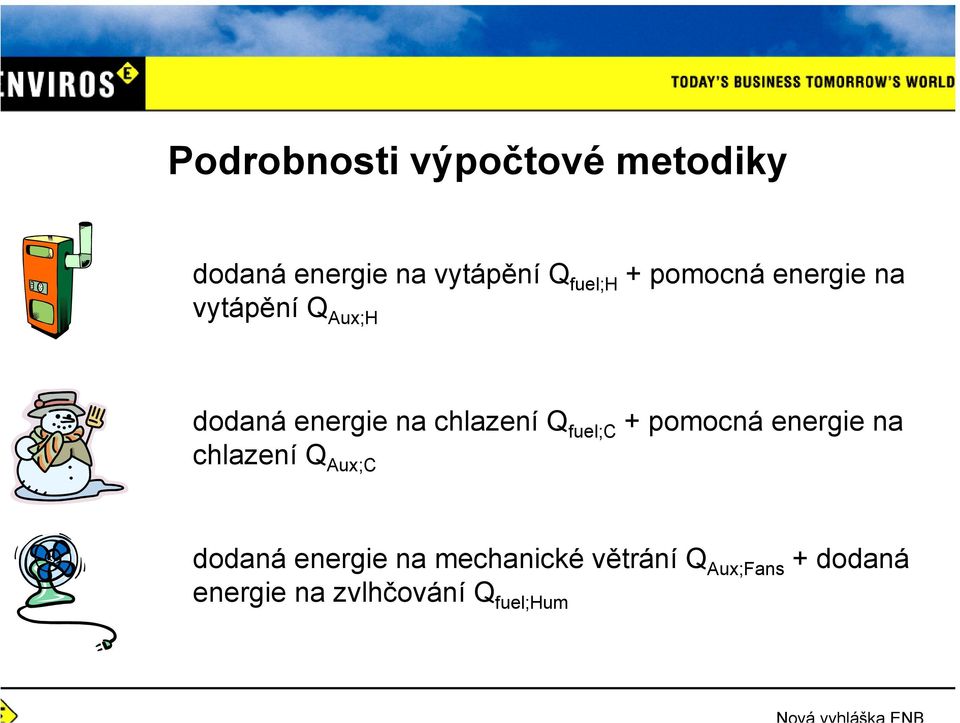 fuel;c + pomocná energie na chlazení Q Aux;C dodaná energie na