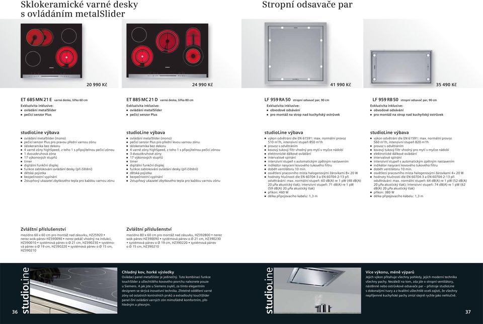 kuchyňský ostrůvek obvodové odsávání pro montáž na strop nad kuchyňský ostrůvek ovládání metalslider (mono) pečicí senzor Plus pro pravou přední varnou zónu sklokeramika bez dekoru 4 varné zóny