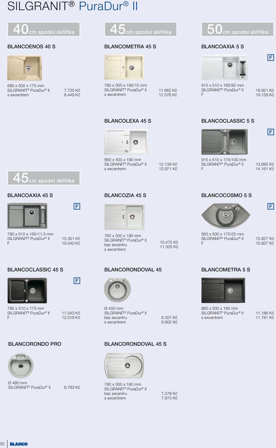 971 Kč 915 x 510 x 175/100 mm 13.685 Kč 14.161 Kč 45cm spodní skříňka BLANCOAXIA 45 BLANCOZIA 45 BLANCOCOMO 5 780 x 510 x 185/11,5 mm 15.351 Kč 19.