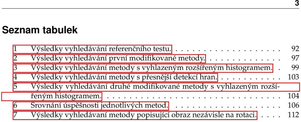 . 99 4 Výsledky vyhledávání metody s přesnější detekcí hran.