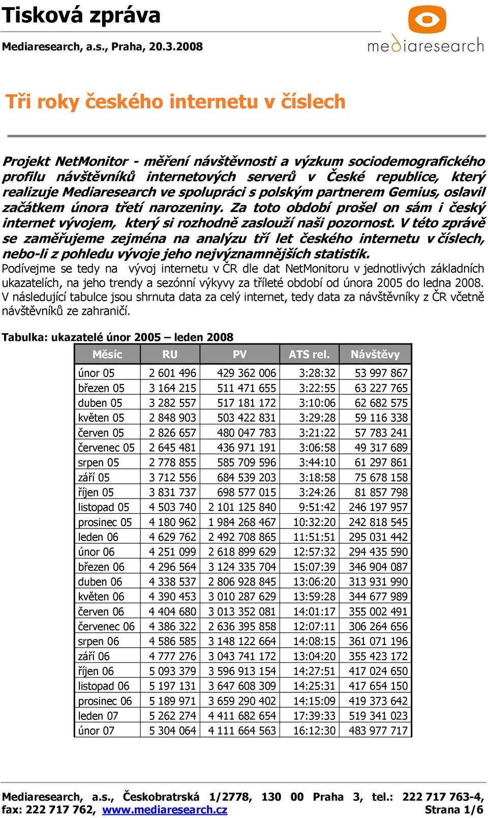 V této zprávě se zaměřujeme zejména na analýzu tří let českého internetu v číslech, nebo-li z pohledu vývoje jeho nejvýznamnějších statistik.