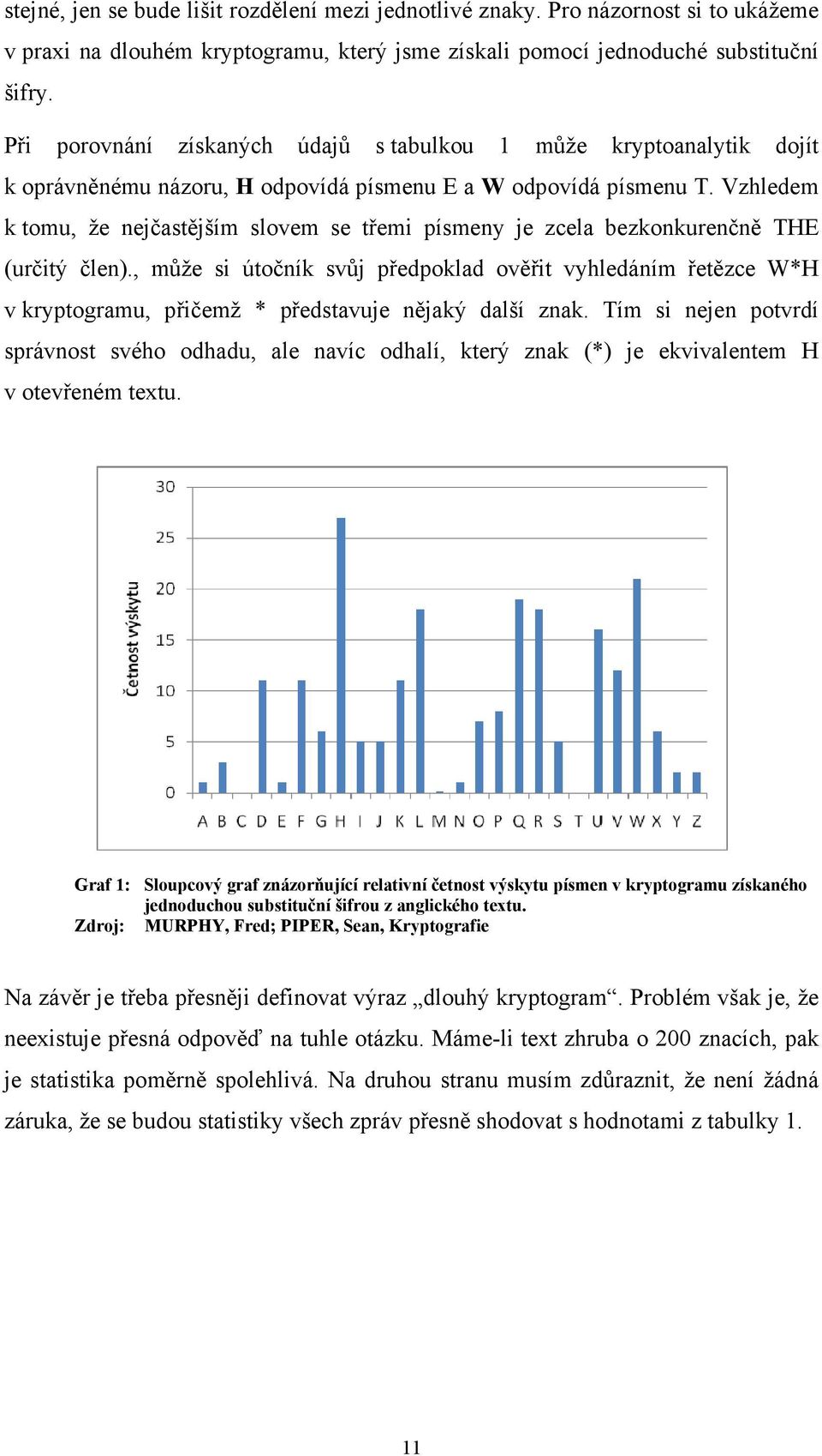 Vzhledem k tomu, že nejčastějším slovem se třemi písmeny je zcela bezkonkurenčně THE (určitý člen).