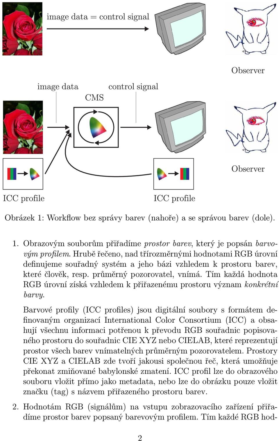 Tím každá hodnota RGB úrovní získá vzhledem k přiřazenému prostoru význam konkrétní barvy.