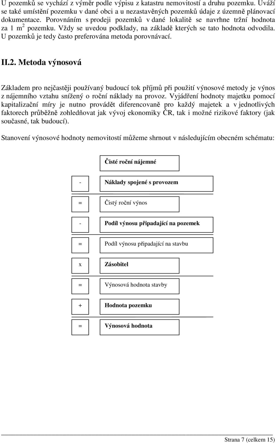 U pozemků je tedy často preferována metoda porovnávací. II.2.