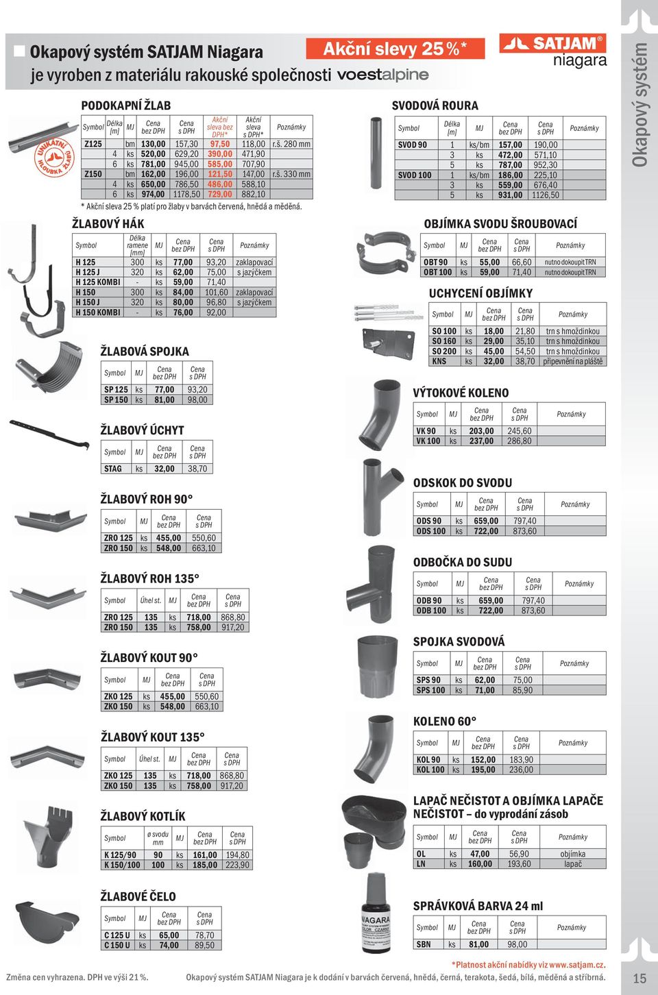 ZKO 125 135 ks 718,00 868,80 ZKO 150 135 ks 758,00 917,20 ŽLABOVÝ KOTLÍK ø svodu SP 125 ks 77,00 93,20 SP 150 ks 81,00 98,00 ŽLABOVÝ ÚCHYT Délka ramene STAG ks 32,00 38,70 ŽLABOVÝ KOUT 90 ZKO 125 ks
