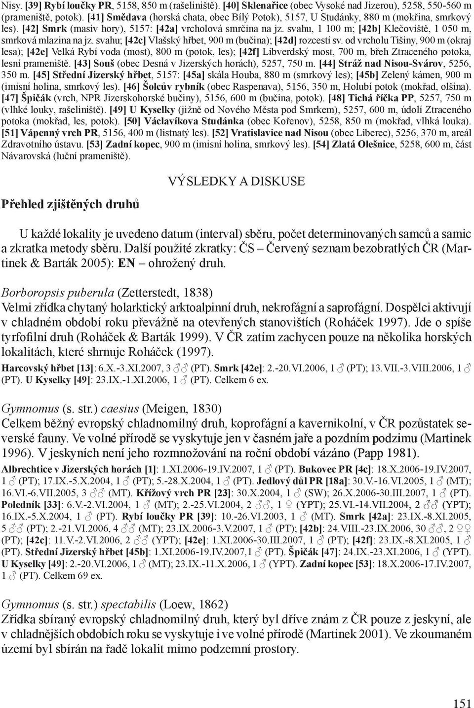 svahu, 1 100 m; [42b] Klečoviště, 1 050 m, smrková mlazina na jz. svahu; [42c] Vlašský hřbet, 900 m (bučina); [42d] rozcestí sv.