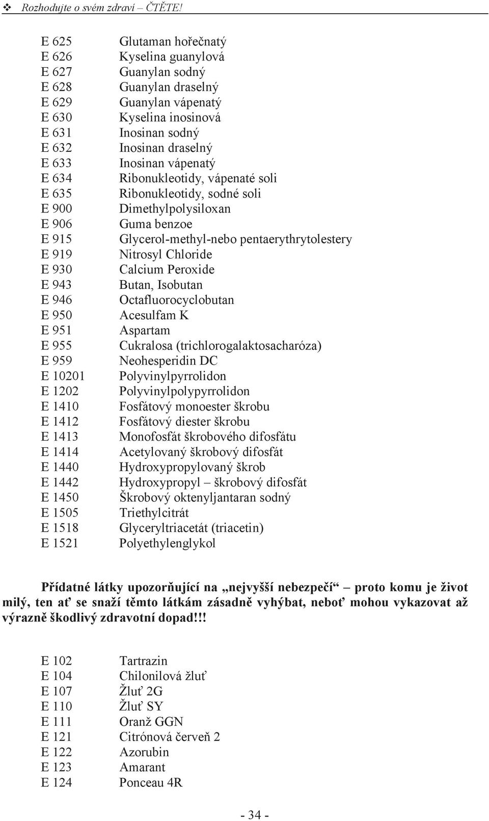 vápenaté soli Ribonukleotidy, sodné soli Dimethylpolysiloxan Guma benzoe Glycerol-methyl-nebo pentaerythrytolestery Nitrosyl Chloride Calcium Peroxide Butan, Isobutan Octafluorocyclobutan Acesulfam K