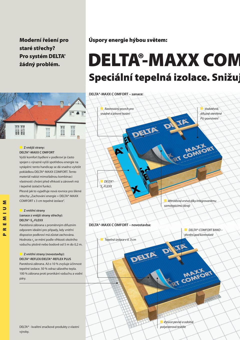 podkroví je často spojen s výrazně vyšší spotřebou energie na vytápění: tento handicap se dá snadno vyřešit pokládkou DELTA -MAXX COMFORT.