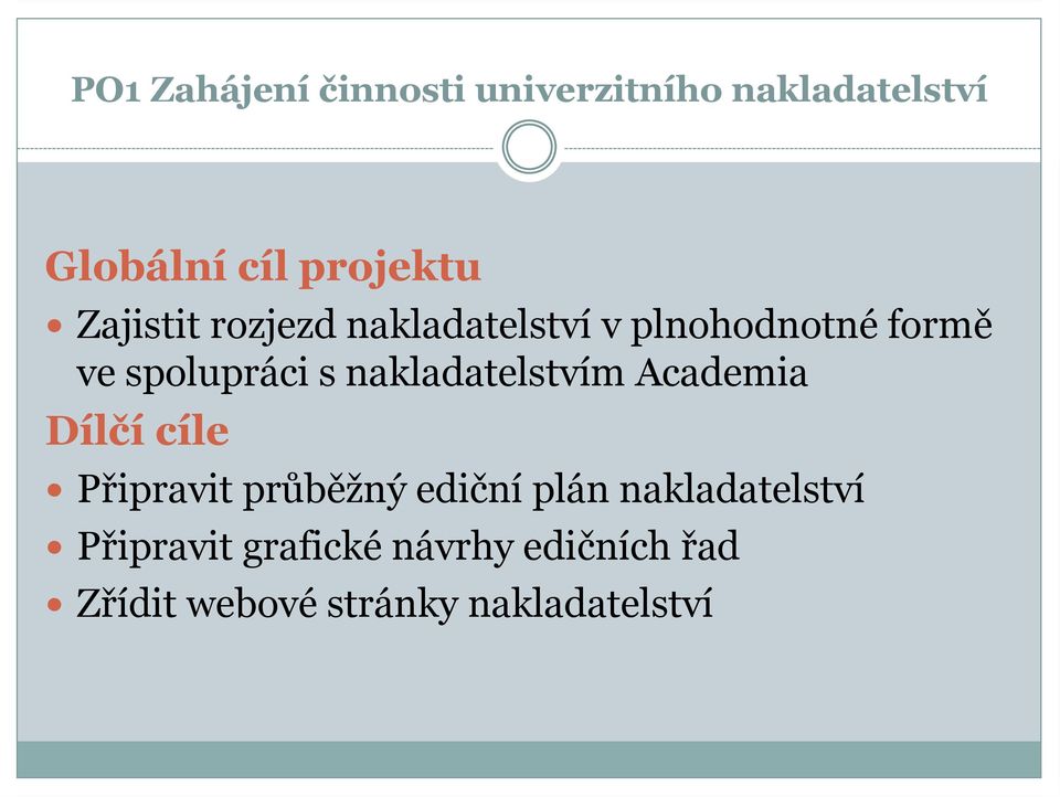 nakladatelstvím Academia Dílčí cíle Připravit průběžný ediční plán