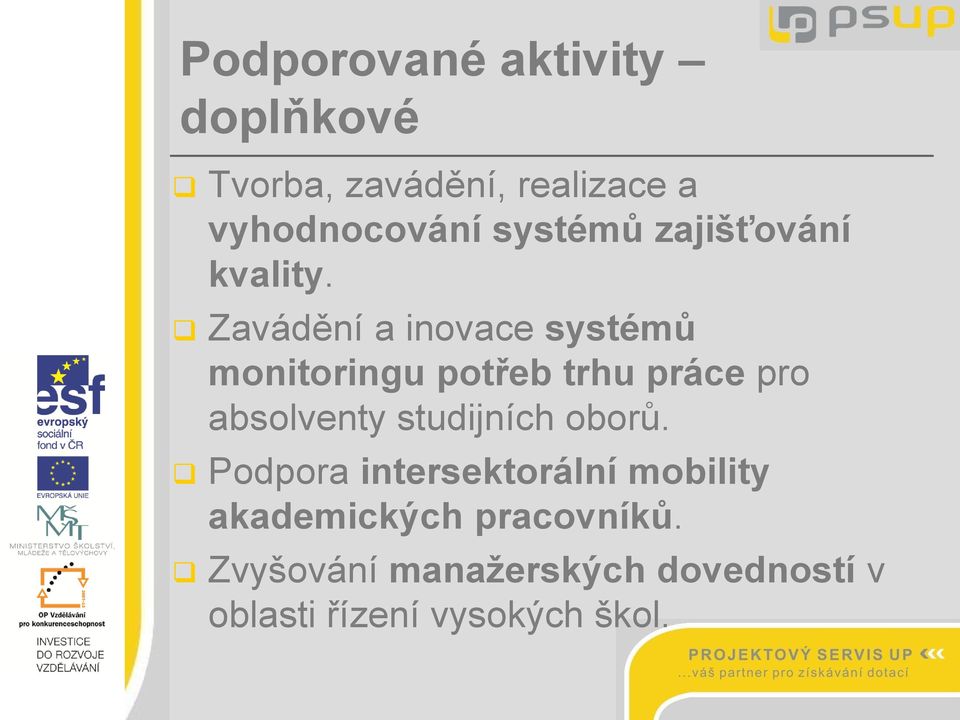 Zavádění a inovace systémů monitoringu potřeb trhu práce pro absolventy