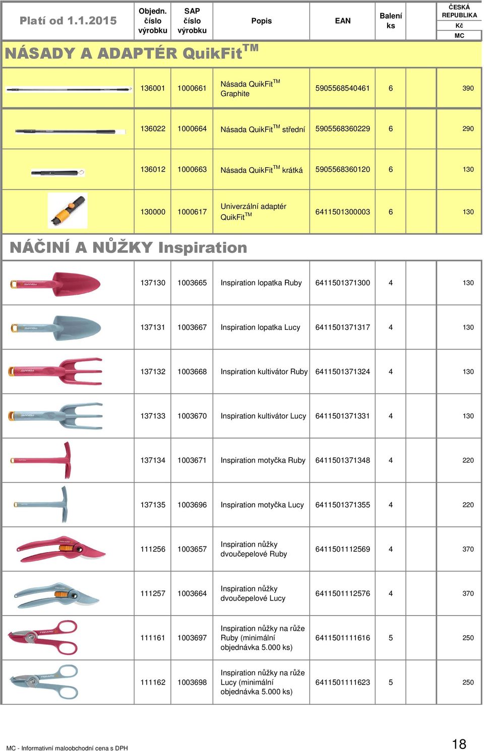 lopatka Lucy 611501371317 130 137132 1003668 Inspiration kultivátor Ruby 61150137132 130 137133 1003670 Inspiration kultivátor Lucy 611501371331 130 13713 1003671 Inspiration motyčka Ruby 61150137138