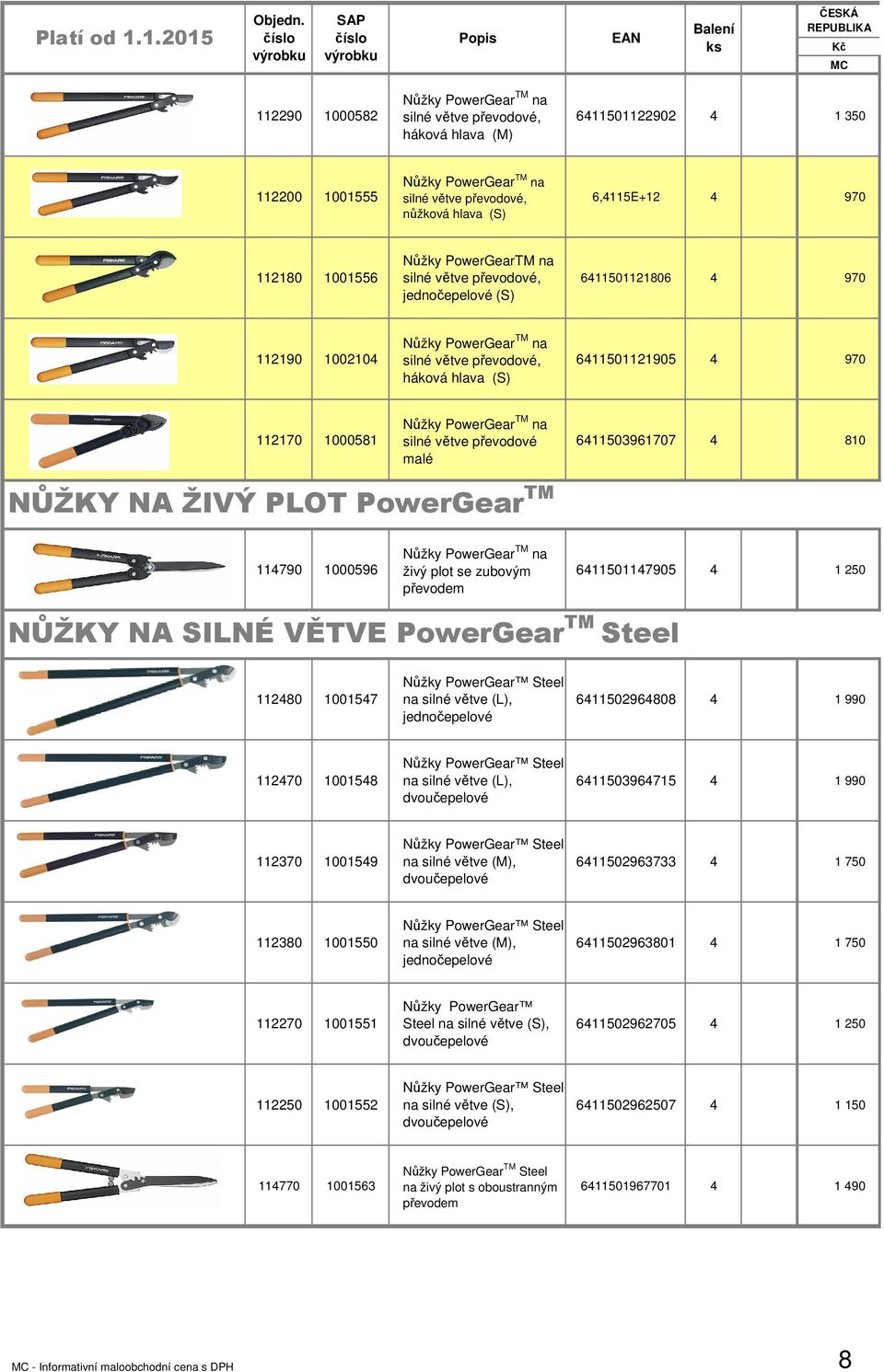 Nůžky PowerGear TM na silné větve převodové malé 611503961707 810 NŮŽKY NA ŽIVÝ PLOT PowerGear TM 11790 1000596 Nůžky PowerGear TM na živý plot se zubovým převodem 61150117905 1 250 NŮŽKY NA SILNÉ