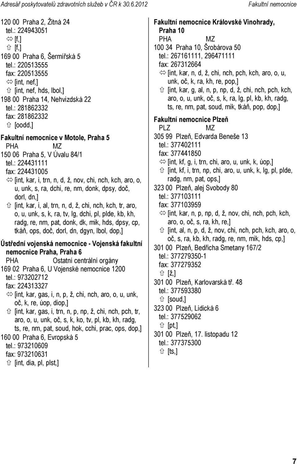 : 281862332 fax: 281862332 [oodd,] Fakultní nemocnice v Motole, Praha 5 150 06 Praha 5, V Úvalu 84/1 tel.