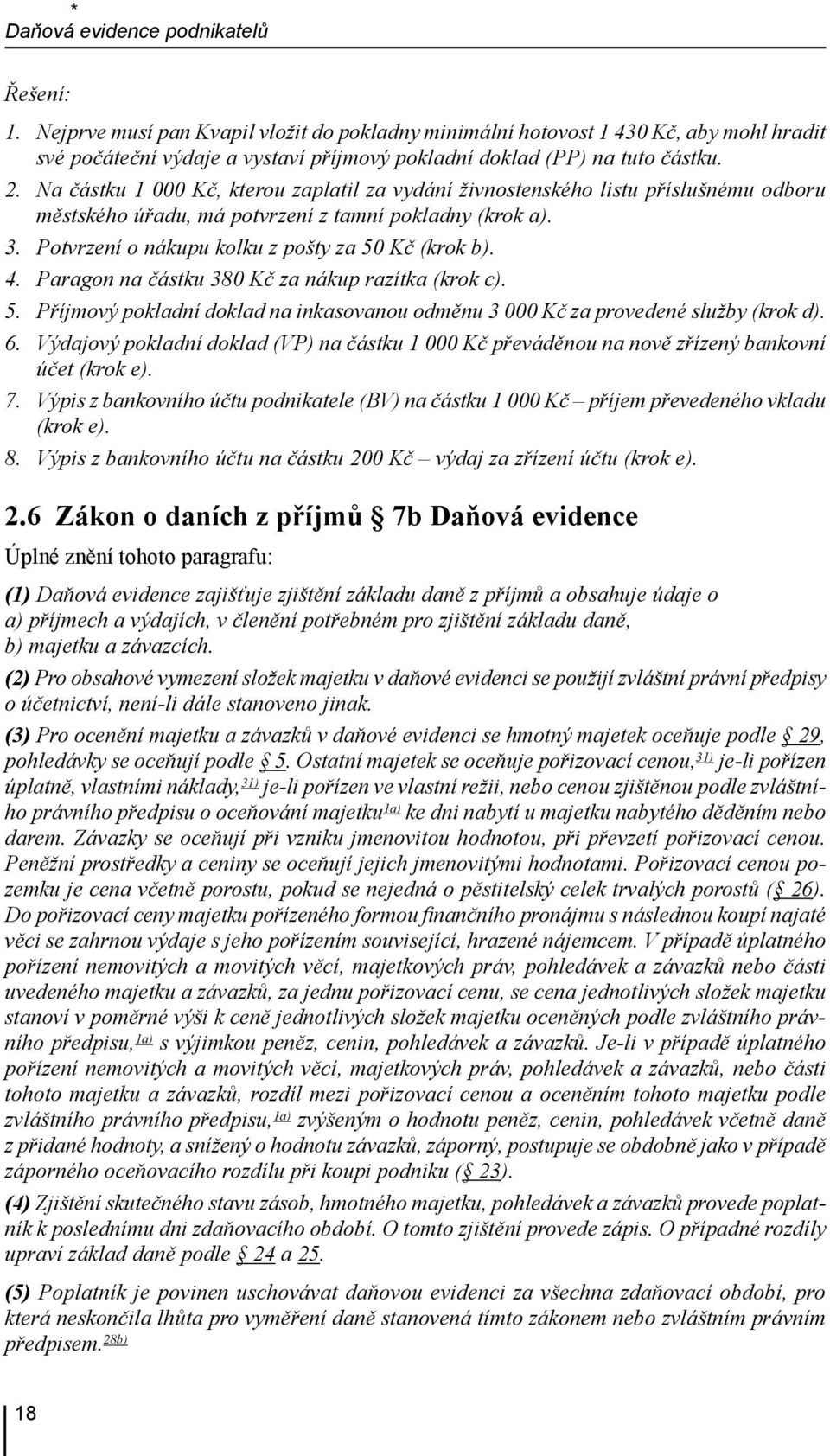 Na částku 1 000 Kč, kterou zaplatil za vydání živnostenského listu příslušnému odboru městského úřadu, má potvrzení z tamní pokladny (krok a). 3. Potvrzení o nákupu kolku z pošty za 50 Kč (krok b). 4.