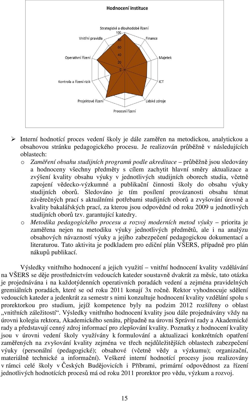 a zvýšení kvality obsahu výuky v jednotlivých studijních oborech studia, včetně zapojení vědecko-výzkumné a publikační činnosti školy do obsahu výuky studijních oborů.