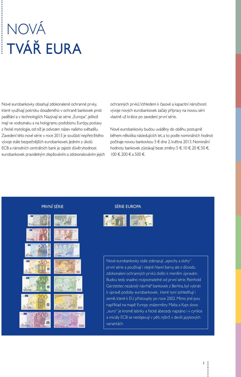 Zavedení této nové série v roce 2013 je součástí nepřetržitého vývoje stále bezpečnějších eurobankovek.