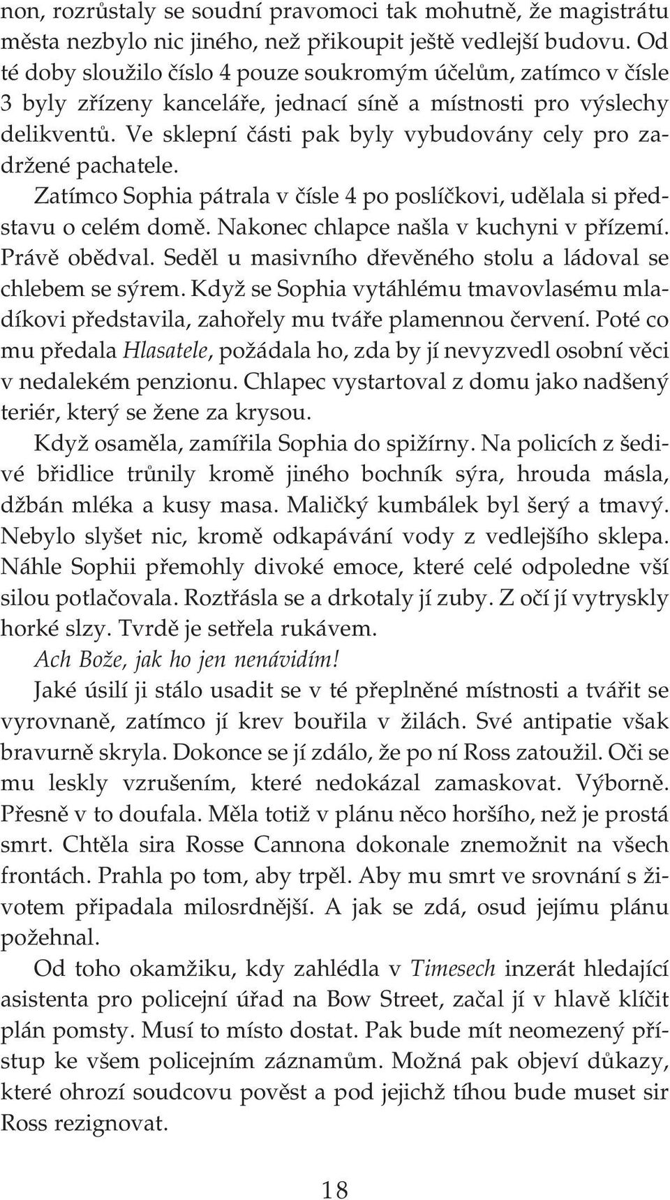 Ve sklepní části pak byly vybudovány cely pro za držené pachatele. Zatímco Sophia pátrala v čísle 4 po poslíčkovi, udělala si před stavu o celém domě. Nakonec chlapce našla v kuchyni v přízemí.